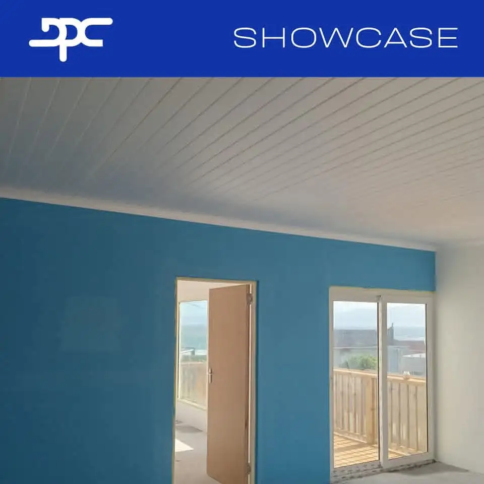 Interior painting project with smooth wall finish