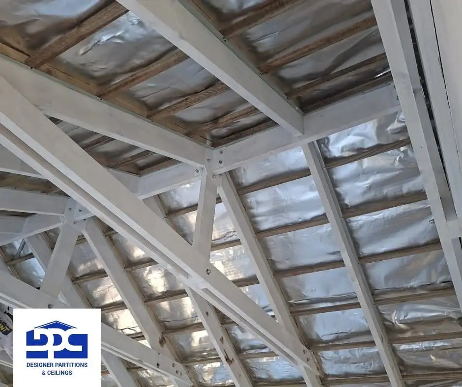 Gypsum ceiling project view with board work